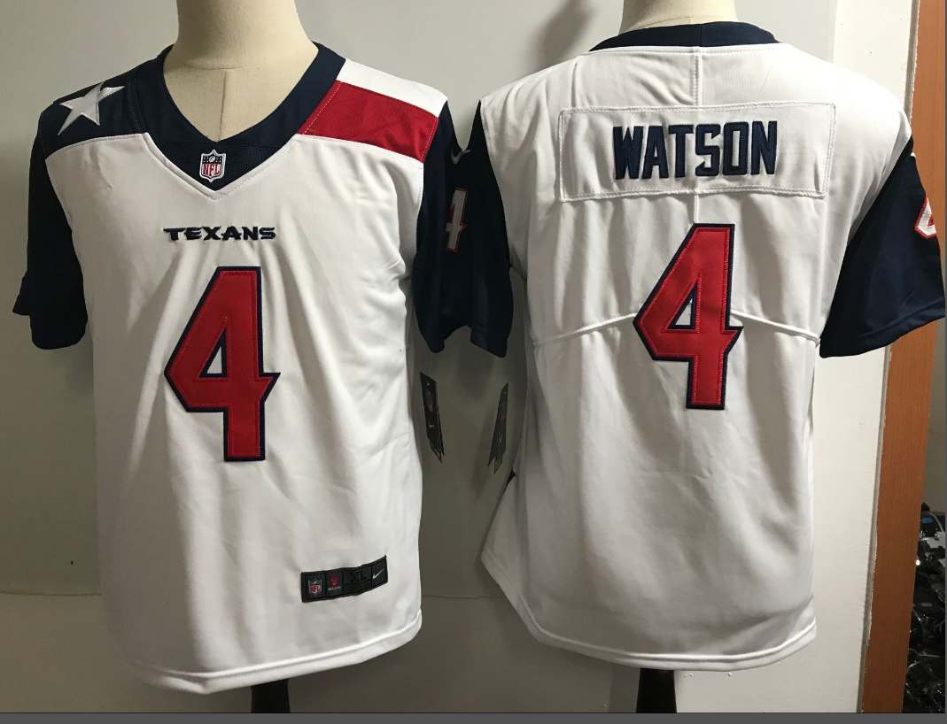 Men's Texans #4 Deshaun Watson White Limited Stitched NFL Jersey